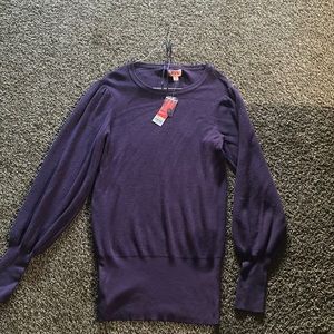 Long sleeve purple sweater